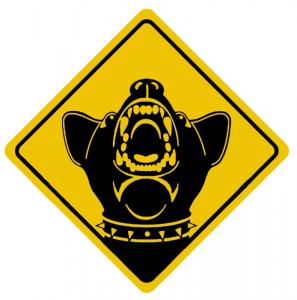 01 Табличка "Злая собака" пластик, ламинация